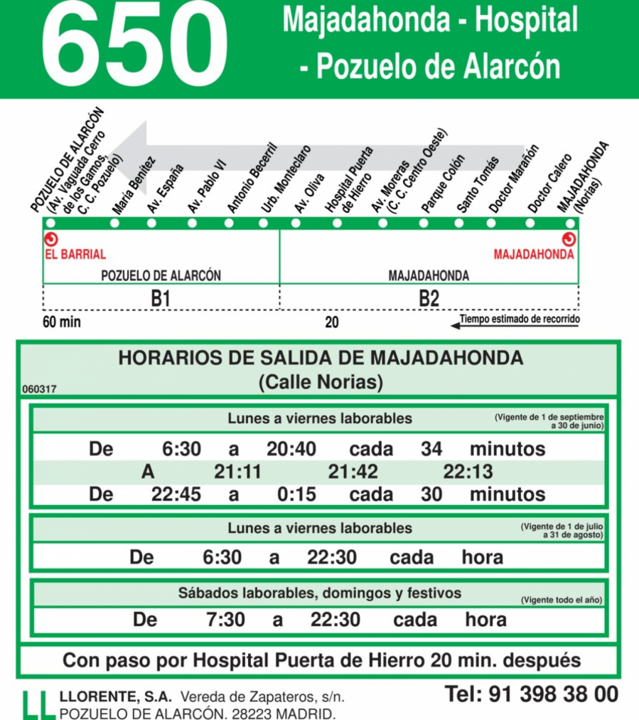 HORARIO AUTOBUS MAJADAHONDA EMPRESA LLORENTE horario autobus majadahonda empresa llorente: