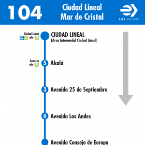 Horario de ida Línea 104 Autobuses EMT