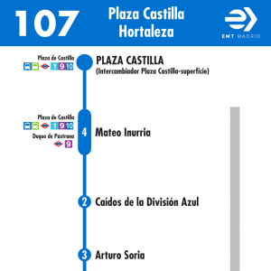 Horario de ida Línea 107 Autobuses EMT