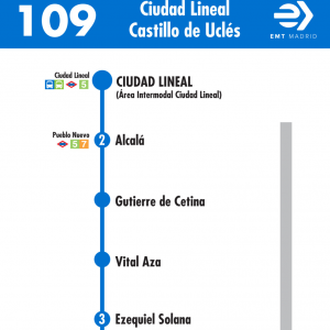 Horario de ida Línea 109 Autobuses EMT