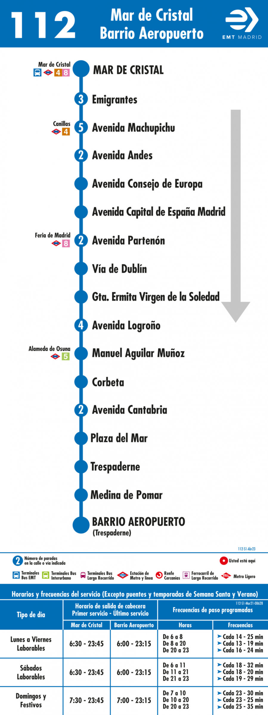 Horario de ida