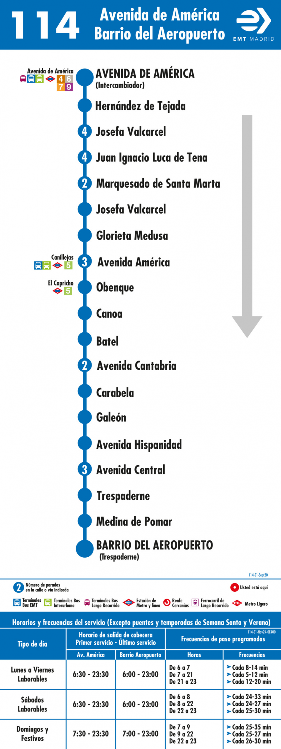 Horario de ida