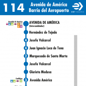 Horario de ida Línea 114 Autobuses EMT
