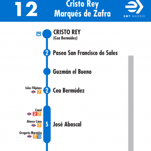 Horario de ida Línea 12 Autobuses EMT