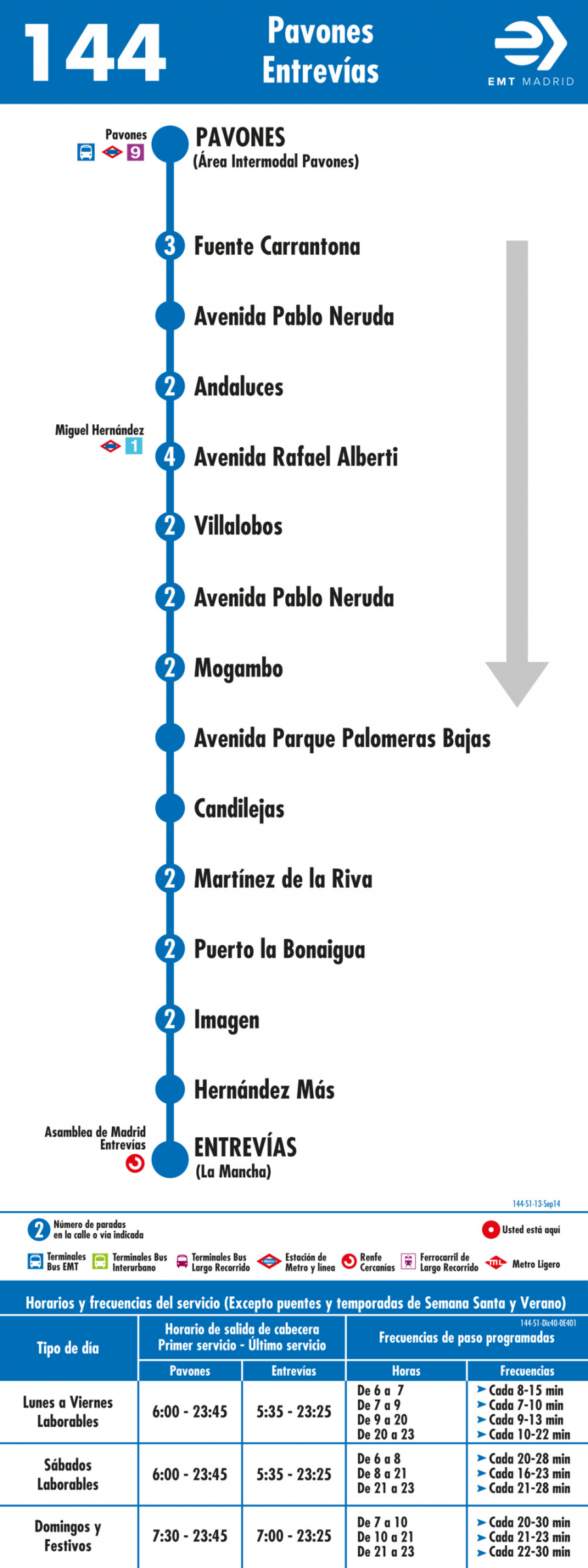 Horario de ida