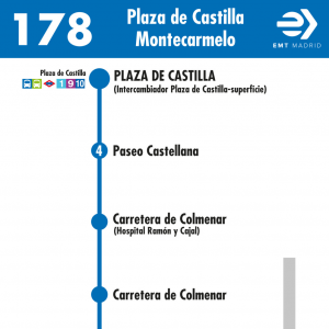 Horario de ida Línea 178 Autobuses EMT