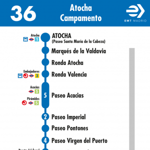 Horario de ida Línea 36 Autobuses EMT