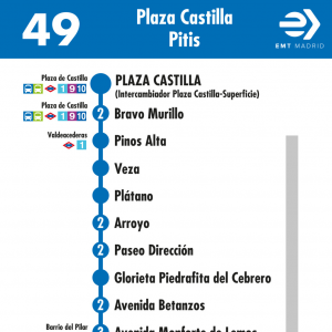 Horario de ida Línea 49 Autobuses EMT