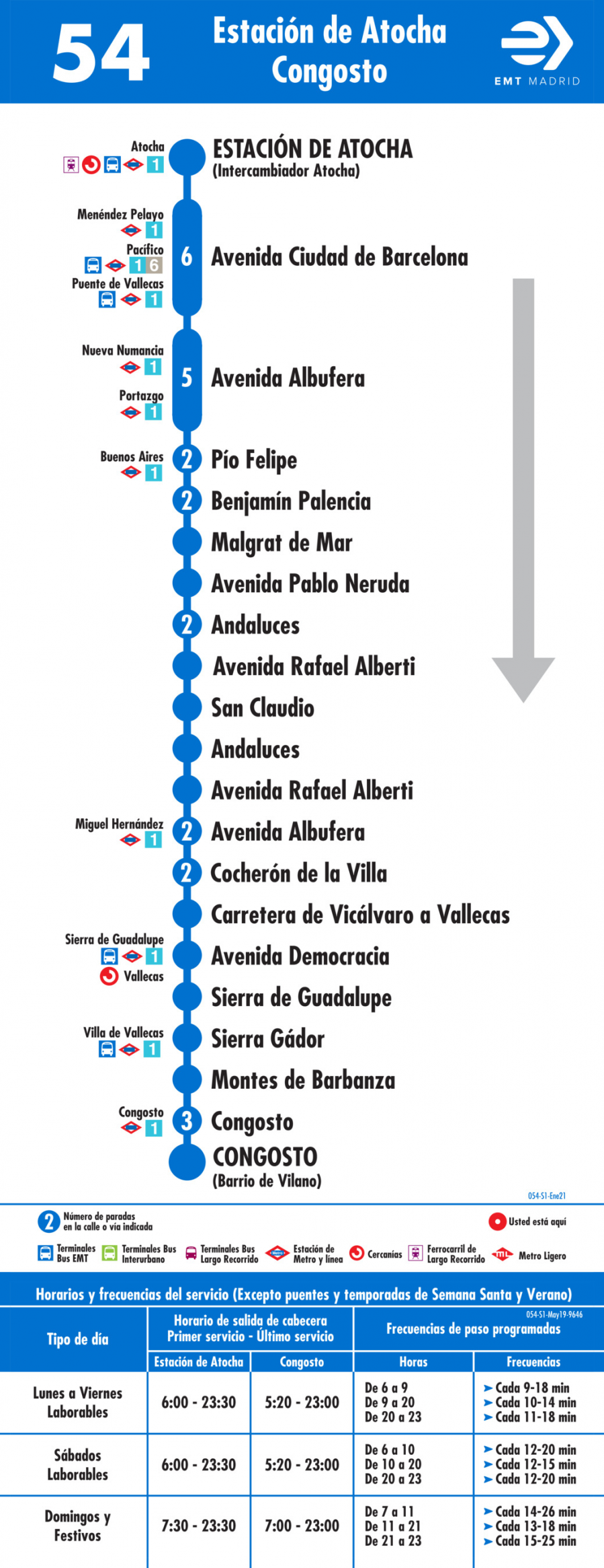 Horario de ida