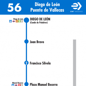 Horarios de autobús 56 Diego de León Puente de Vallecas
