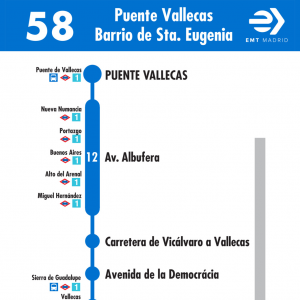 Horario de ida Línea 58 Autobuses EMT