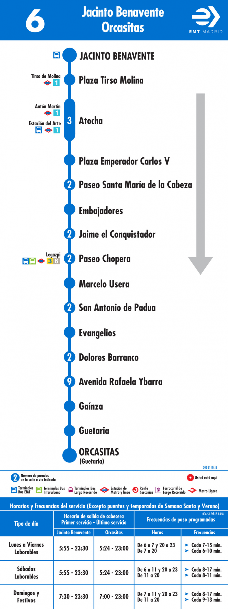 Horario de ida