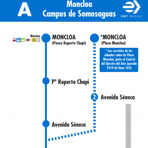 Horario de ida Línea A Autobuses EMT