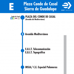 Horario de ida Línea E Autobuses EMT