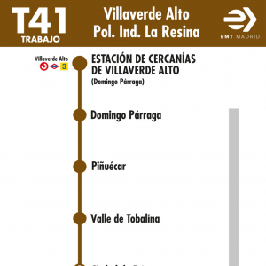 Horario de ida Línea T41 Autobuses EMT