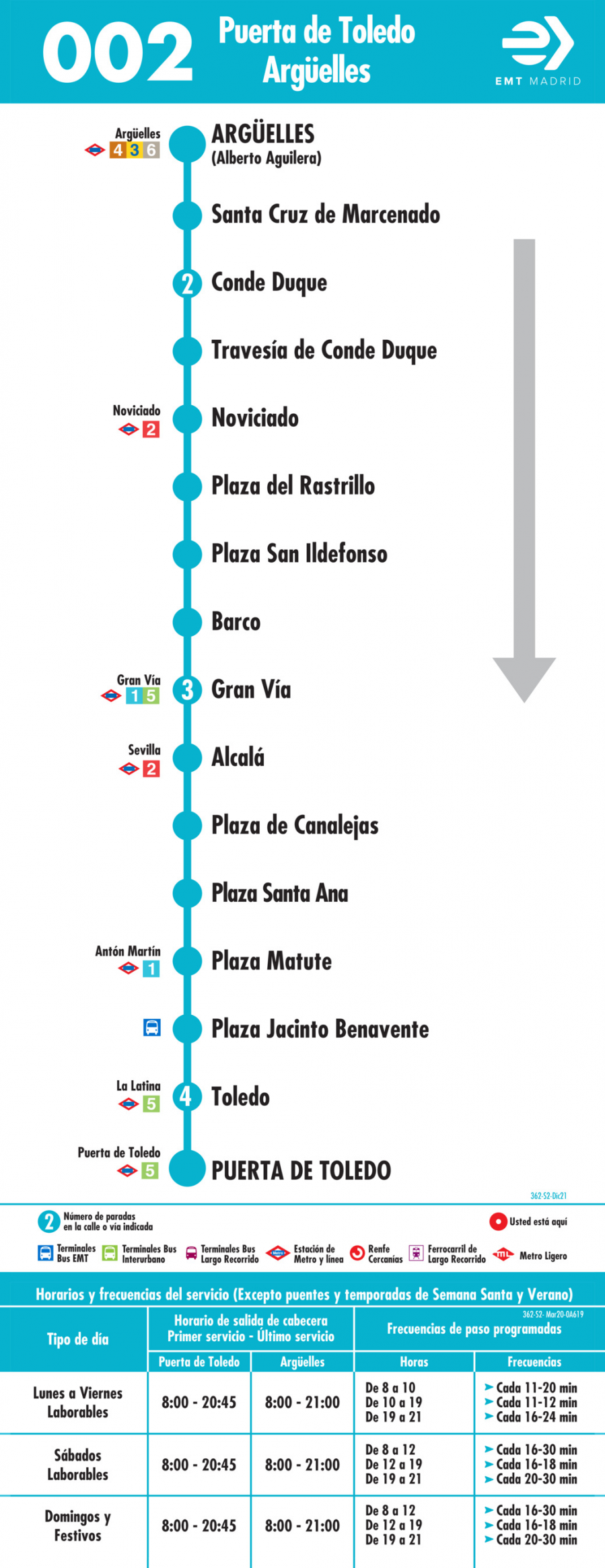 Horario de vuelta