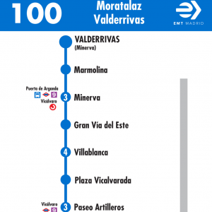 Horario de vuelta Línea 100 Autobuses EMT