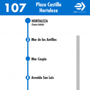 Horario de vuelta Línea 107 Autobuses EMT