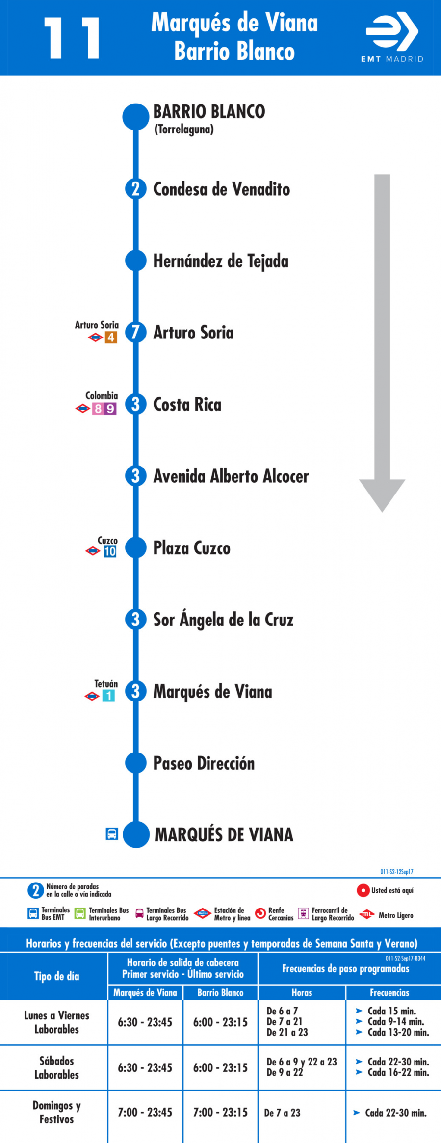 Horario de vuelta