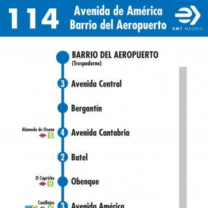 Horario de vuelta Línea 114 Autobuses EMT