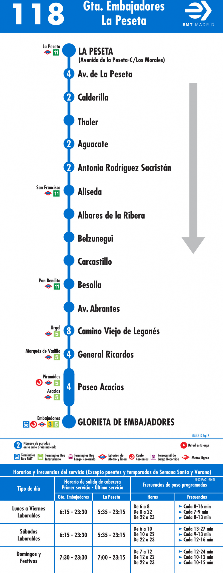 Horario de vuelta