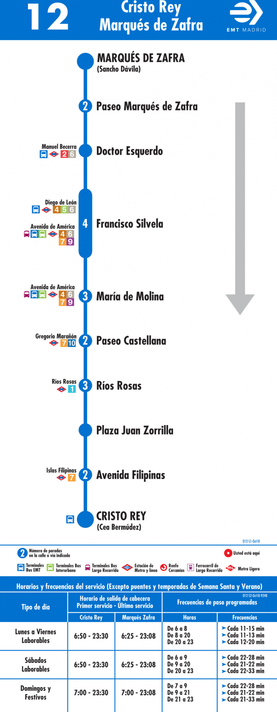 Horario de vuelta