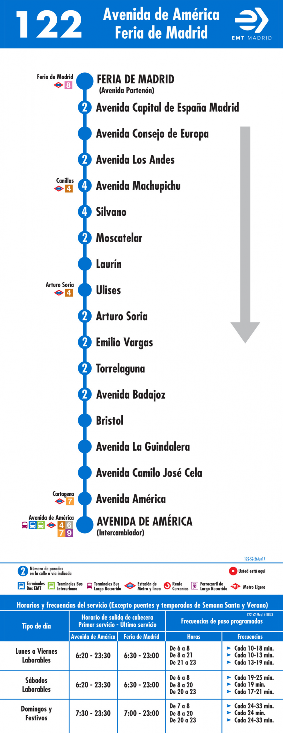 Horario de vuelta