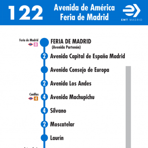 Horario de vuelta Línea 122 Autobuses EMT