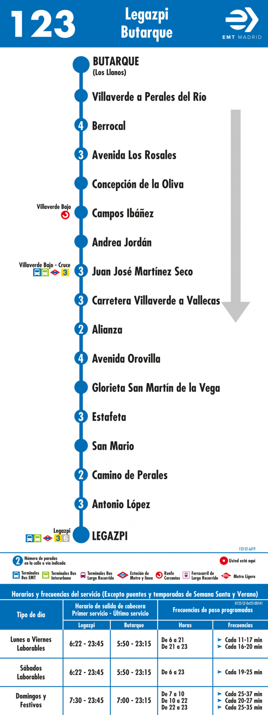 Horario de vuelta