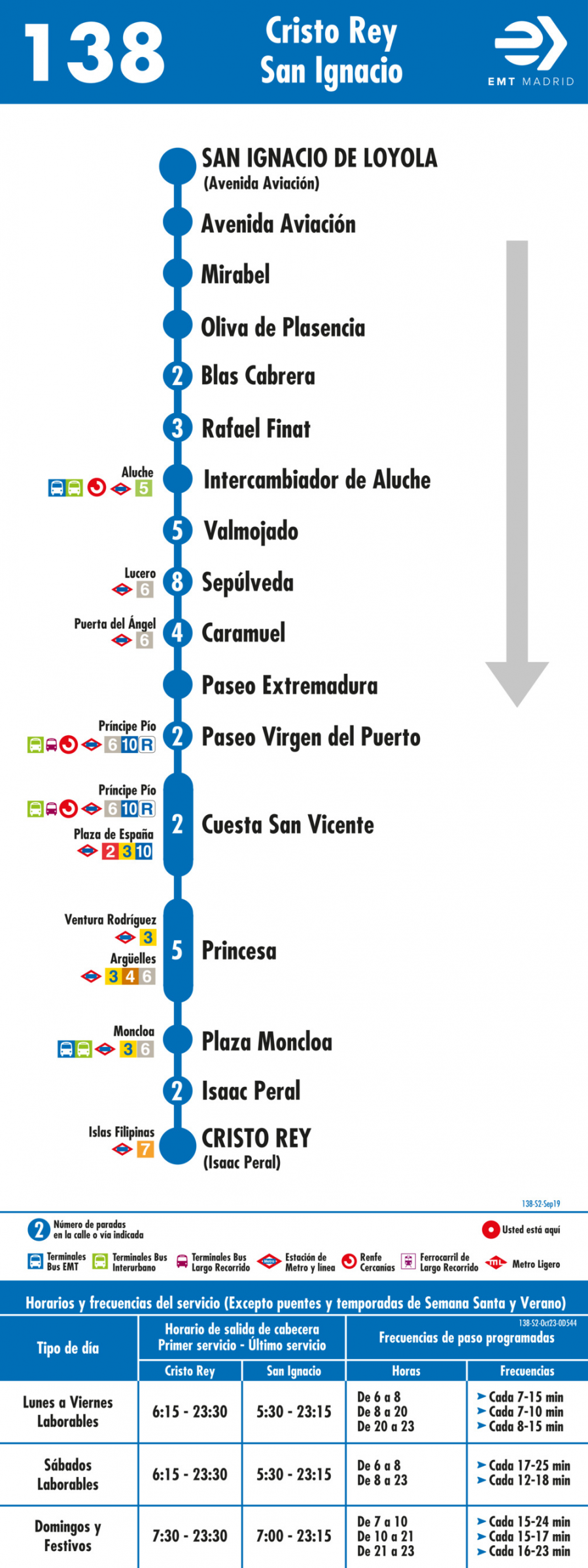 Horario de vuelta