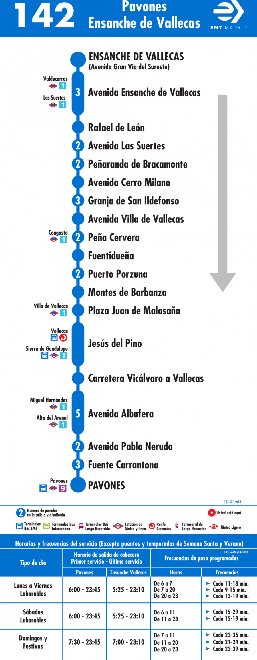 Horario de vuelta