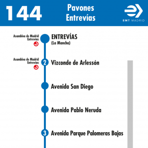 Horario de vuelta Línea 144 Autobuses EMT