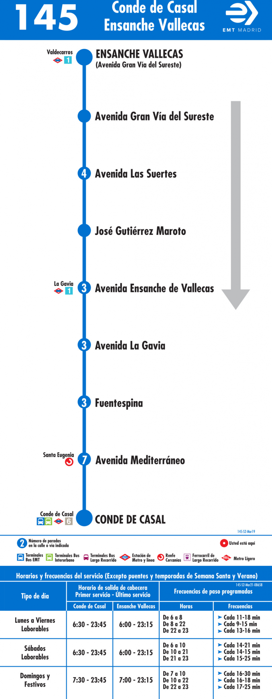 Horario de vuelta