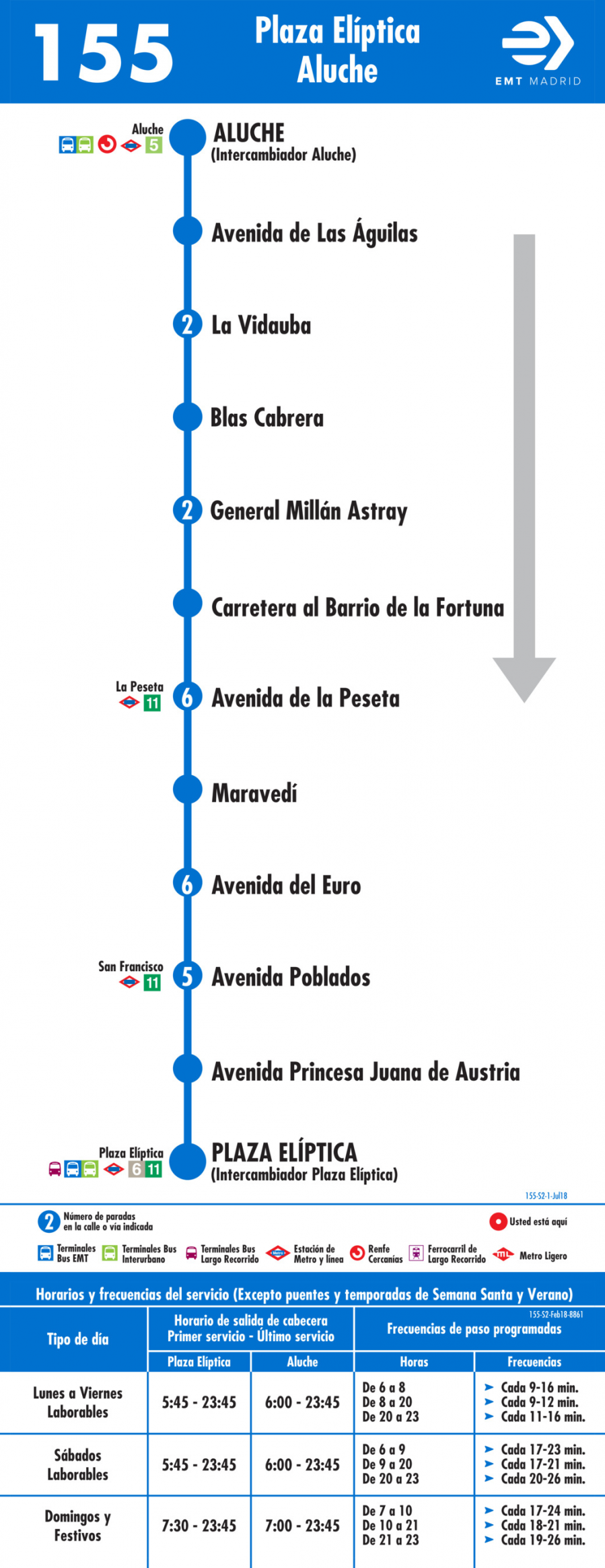 Horario de vuelta