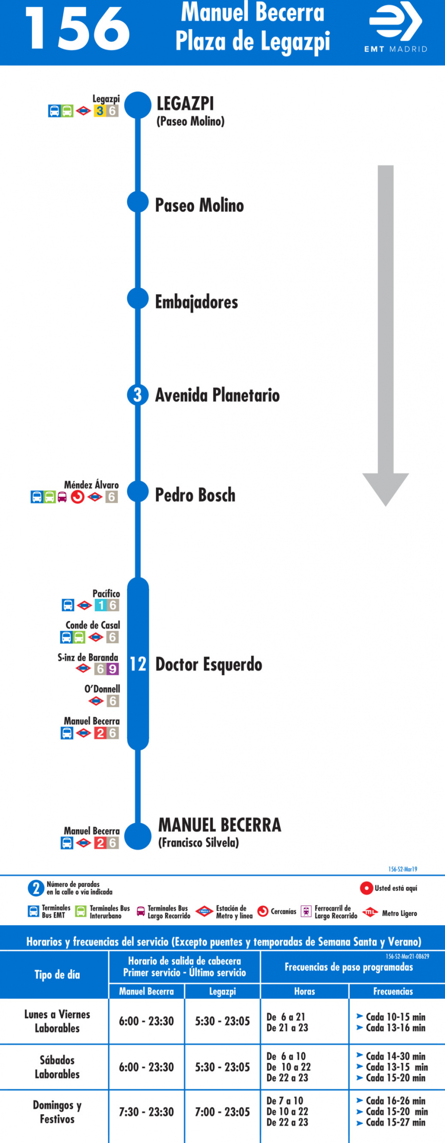 Horario de vuelta