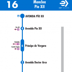 Horario de vuelta Línea 16 Autobuses EMT