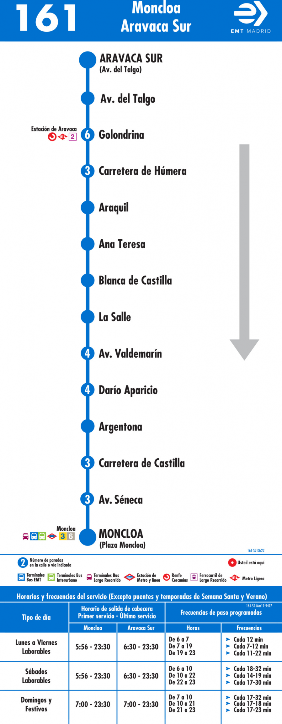 Horario de vuelta