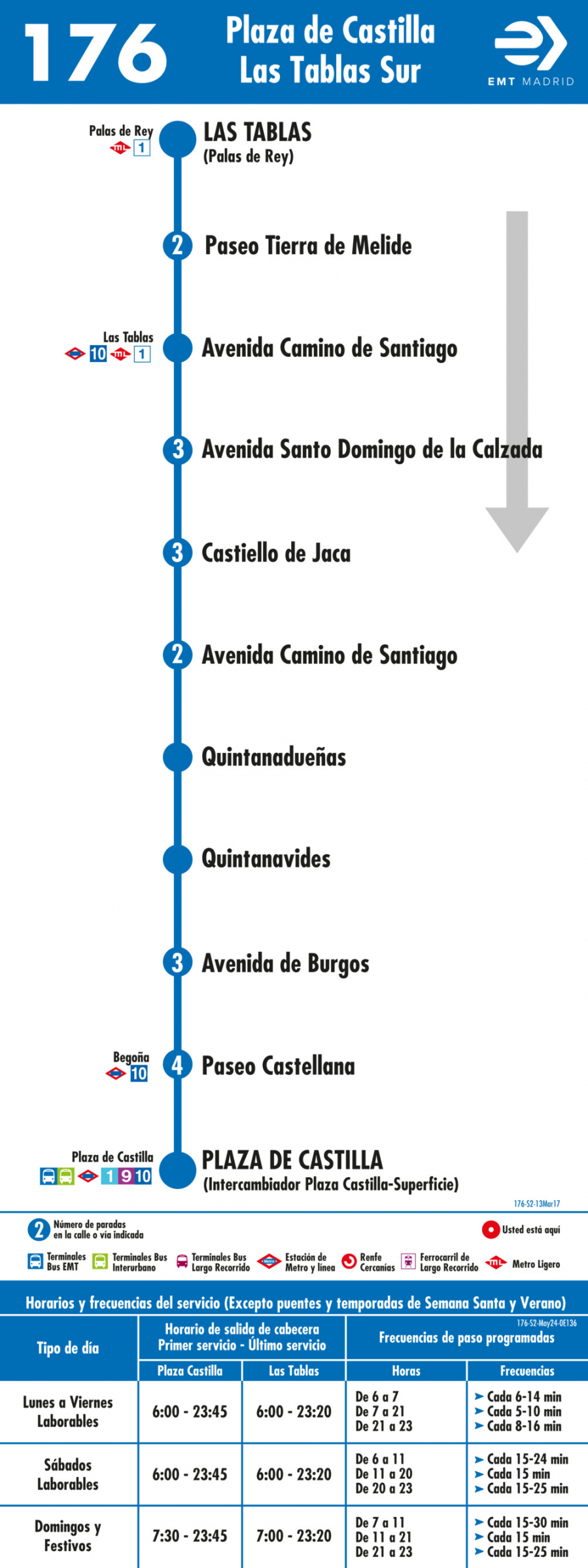 Horario de vuelta