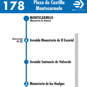 Horario de vuelta Línea 178 Autobuses EMT