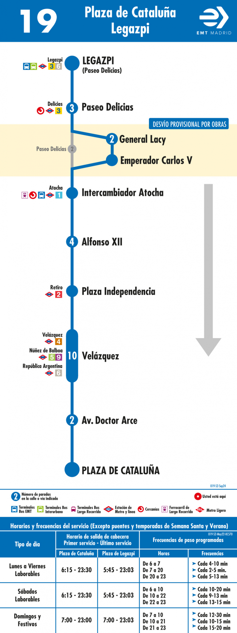 Horario de vuelta