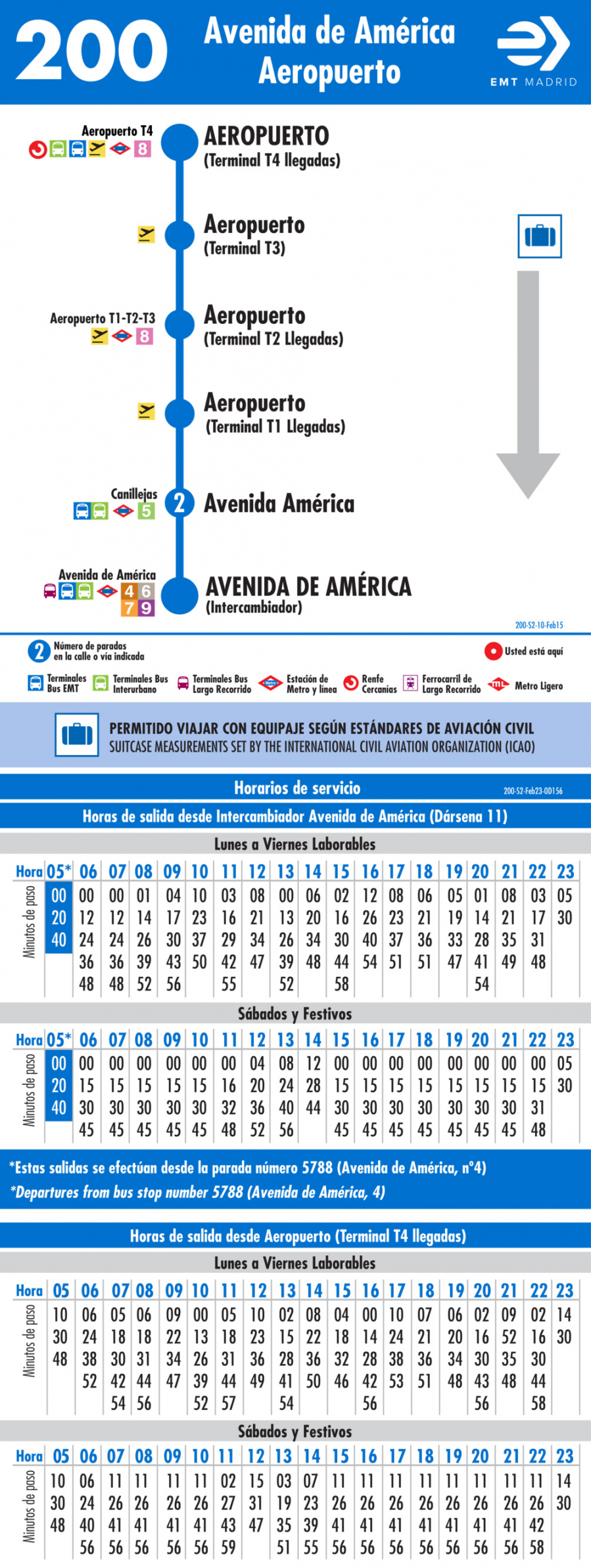 Horario de vuelta