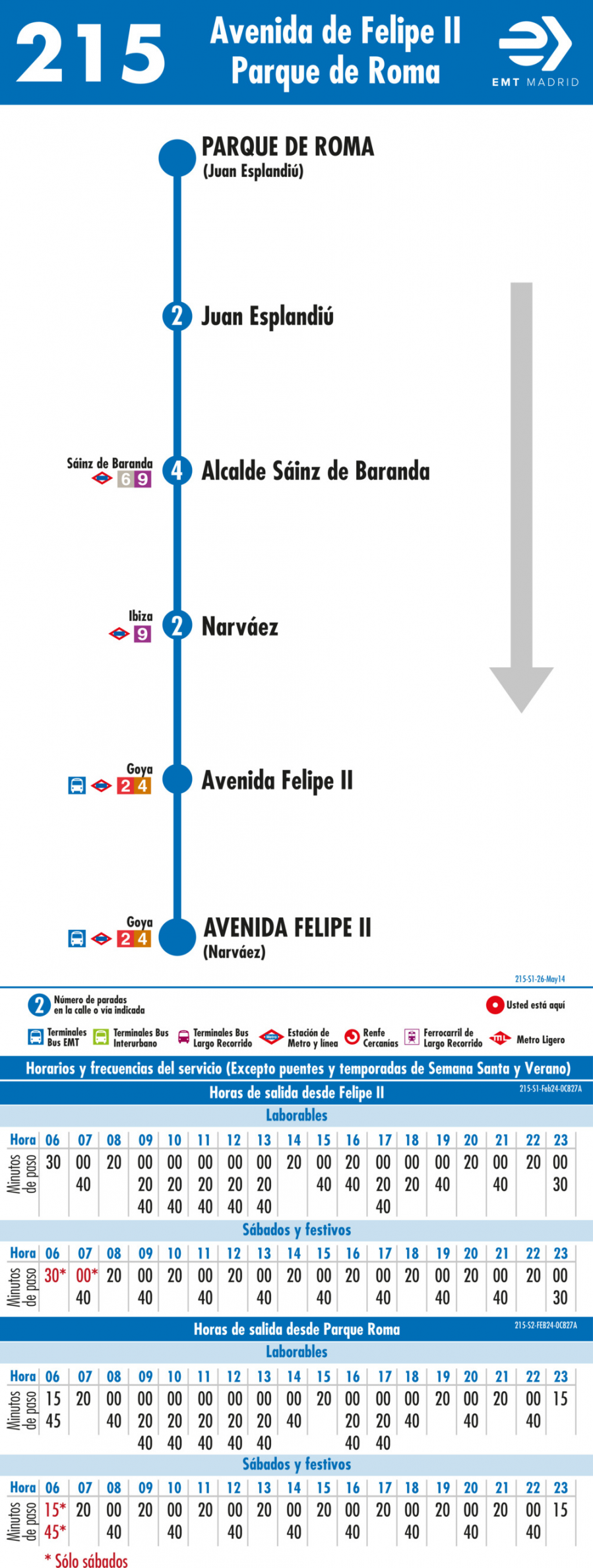 Horario de vuelta