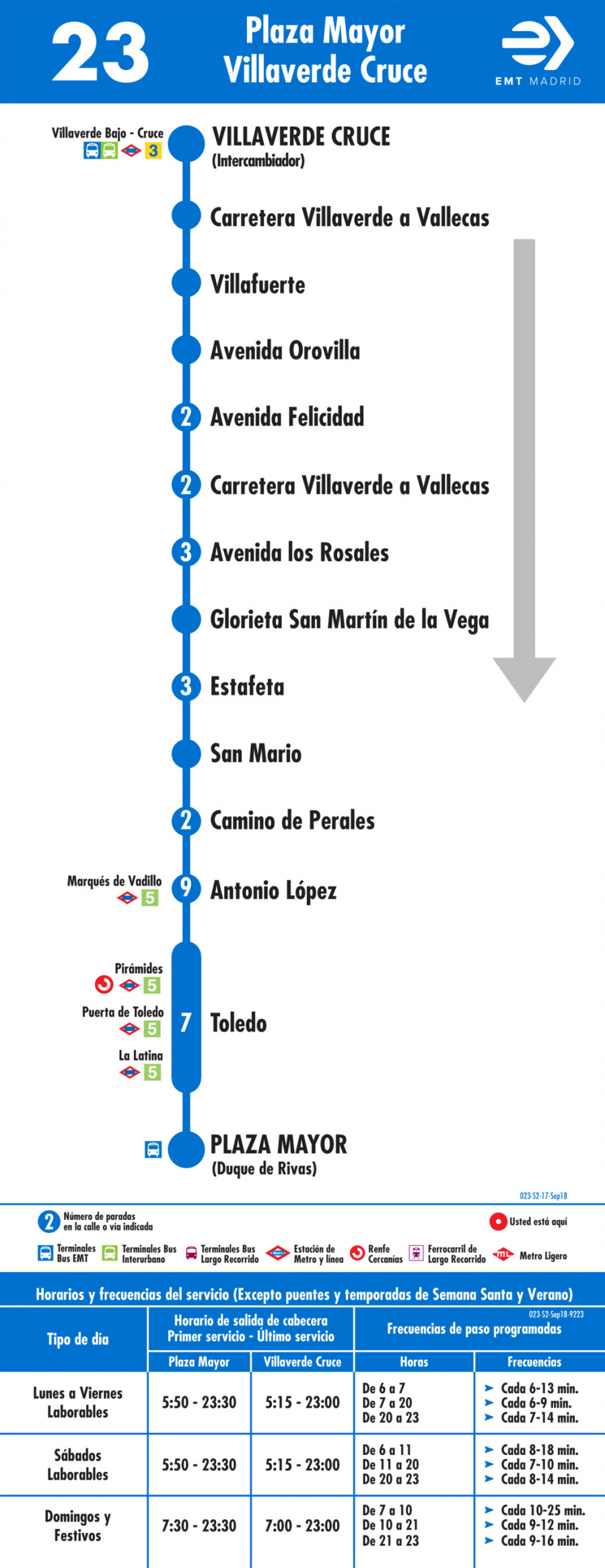 Horario de vuelta