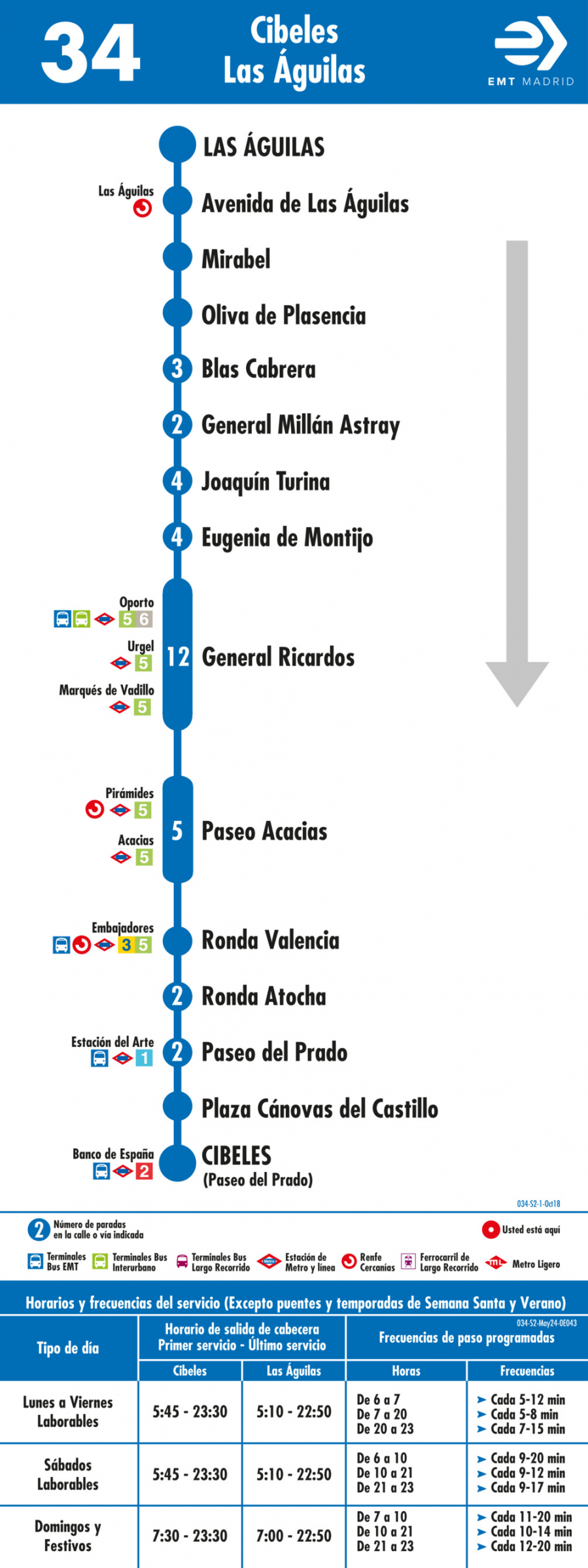 Horario de vuelta