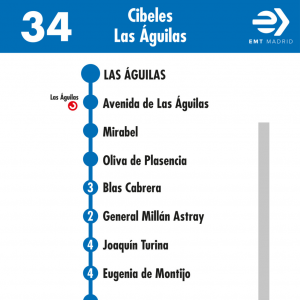 Horario de vuelta Línea 34 Autobuses EMT
