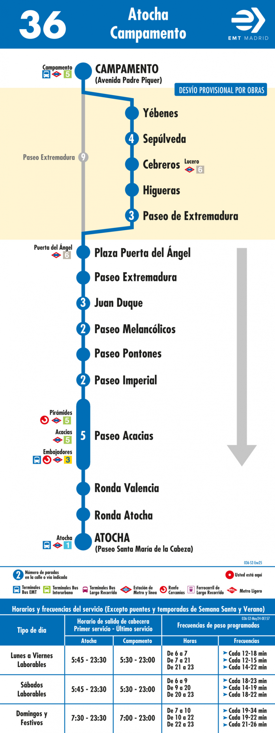 Horario de vuelta