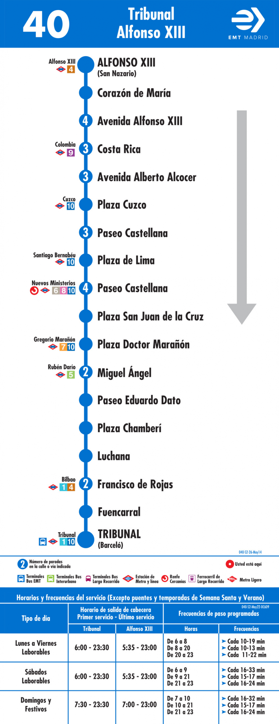 Horario de vuelta