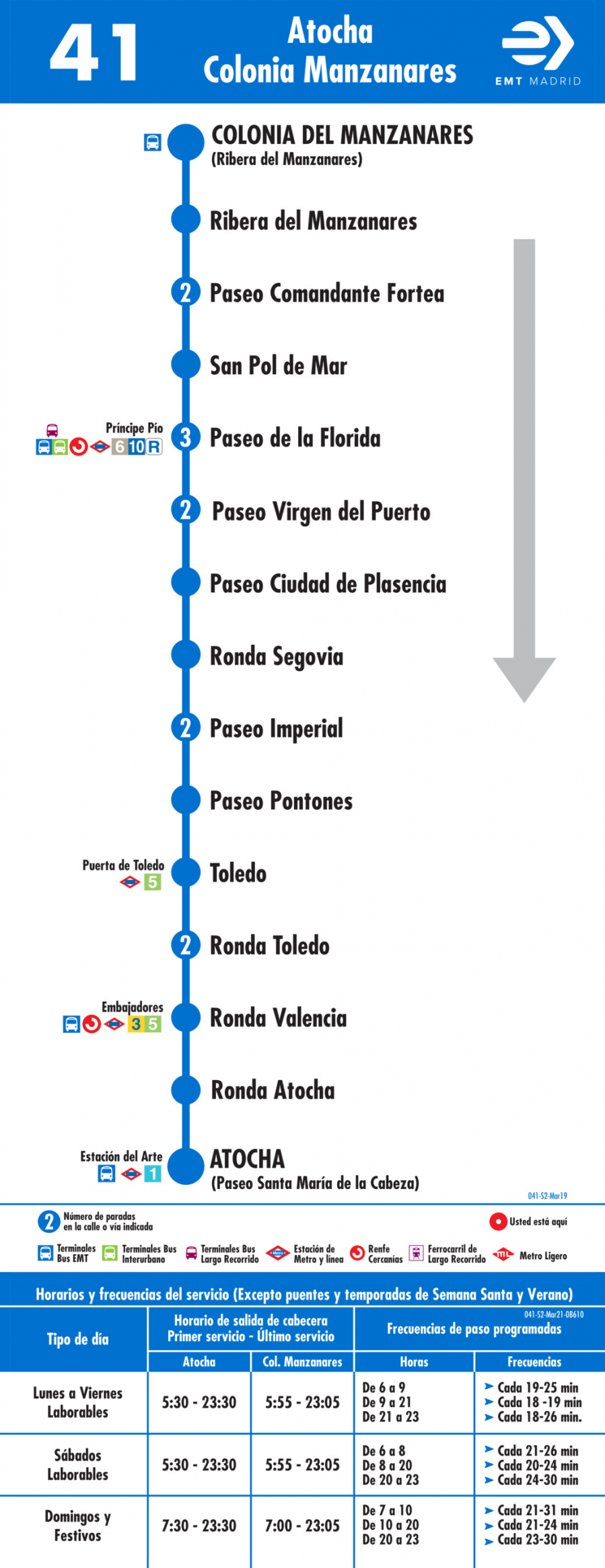 Horario de vuelta