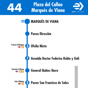 Horario de vuelta Línea 44 Autobuses EMT