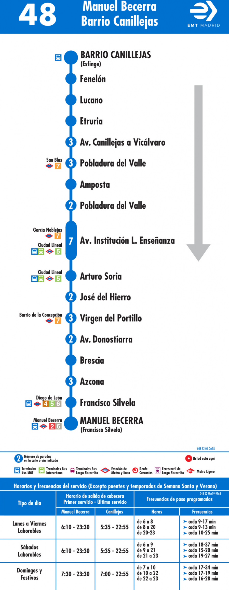 Horario de vuelta